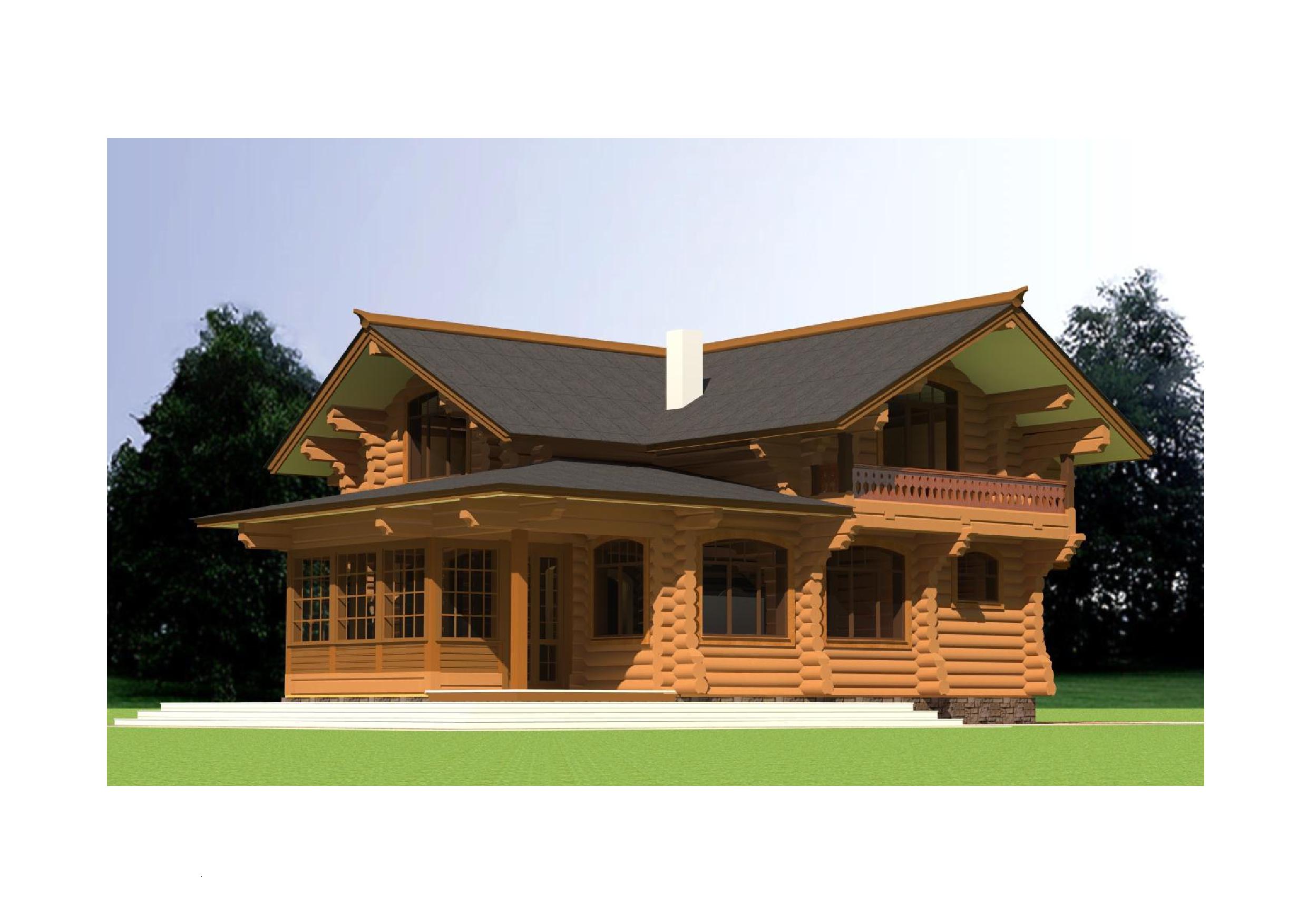 элитный деревянный дом с мансардой
